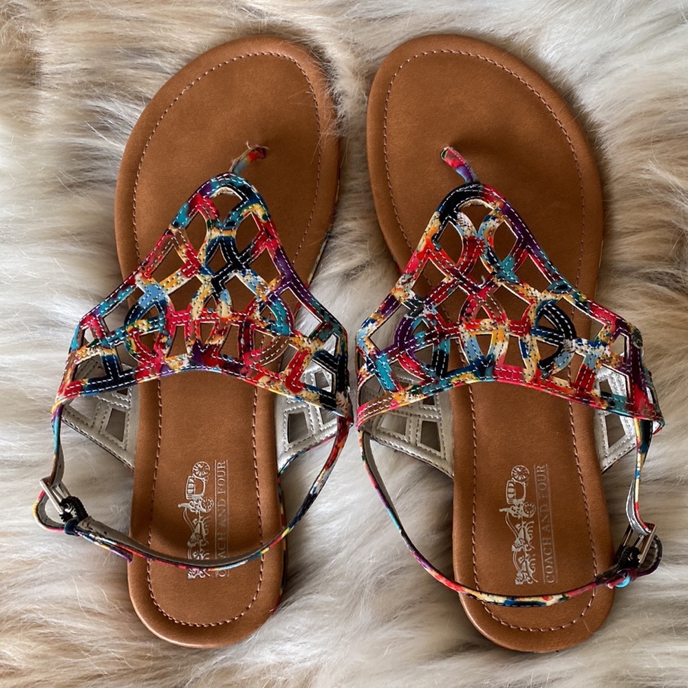 Coach and Four multicolor sandals size 7.5